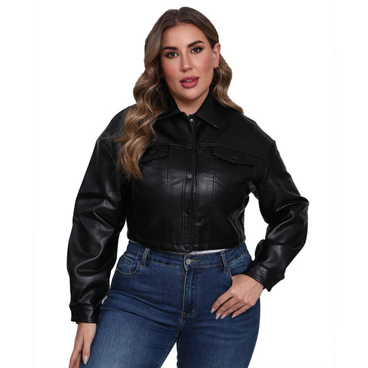 Damen-Kurzjacke mit langen Ärmeln, einreihig, europäisch und amerikanisch