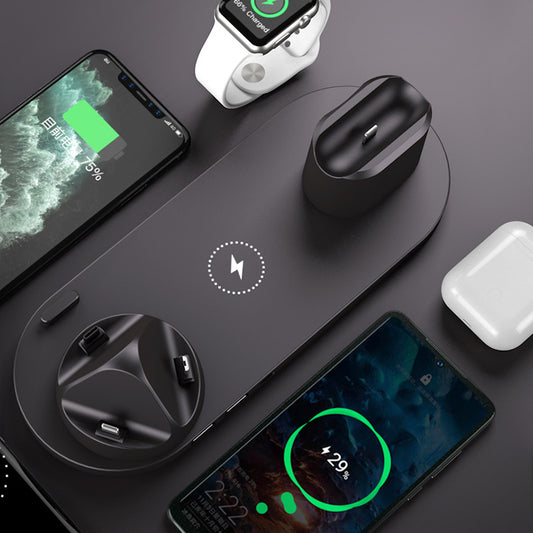 Kabelloses Ladegerät für iPhone, Schnellladegerät für Handys, Schnellladepad für Handys und Smartwatches, 6-in-1-Ladestation