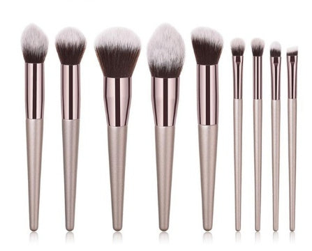 Make-up-Pinsel mit Holzgriff in Champagnergold, Foundation-Pinsel, Beauty-Make-up-Set
