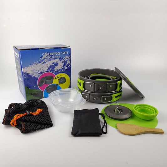 Outdoor-Camping-Wanderkochgeschirr, leichtes, faltbares Picknick-Kochgeschirr, Grillgeschirr