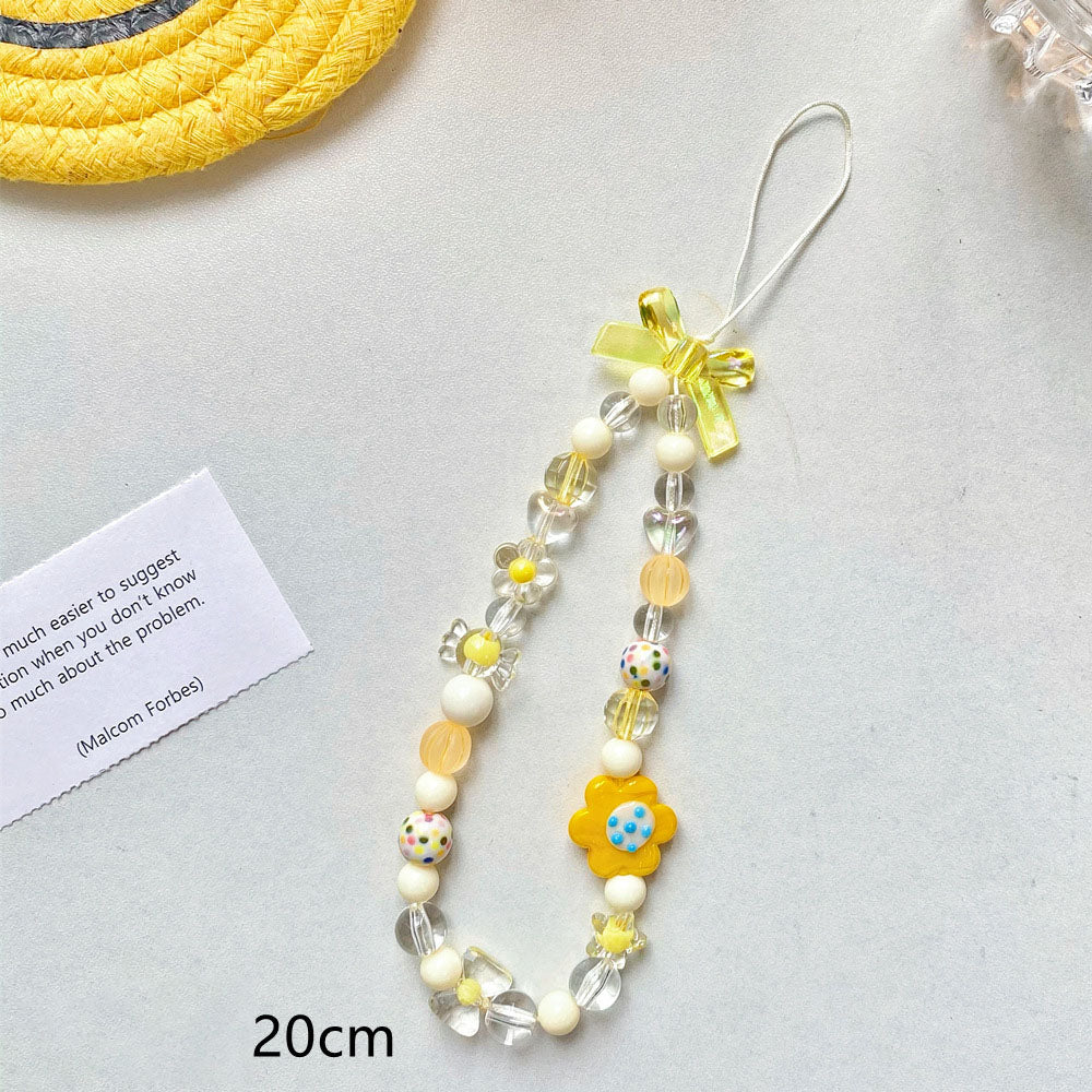 Perlenblumen-Handy-Lanyard, Schmuckaccessoires, Handschlaufe