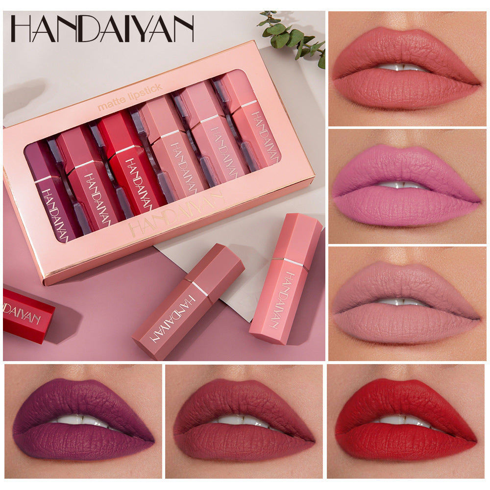 Matte Lippenstift-Geschenkbox-Set mit antihaftbeschichtetem Becher