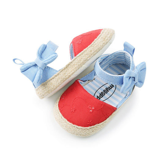 Babyschuhe mit Schleife, atmungsaktive Babyschuhe mit Klettverschluss