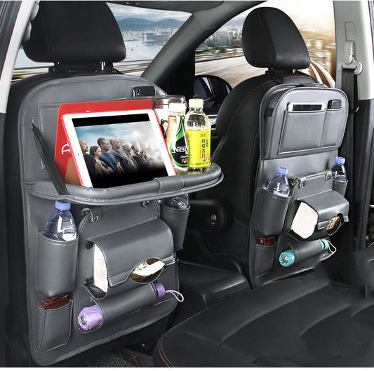 Auto-Aufbewahrungstasche aus PU-Leder, multifunktionale Sitzlehnenablage, wasserdichte Auto-Organizer-Tasche, Auto-Innenausstattung