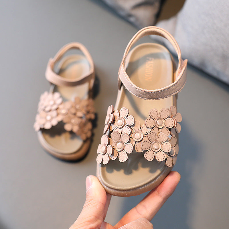 Koreanische Version der großen Kinder-Strandschuhe mit Blumenmuster und weicher Sohle