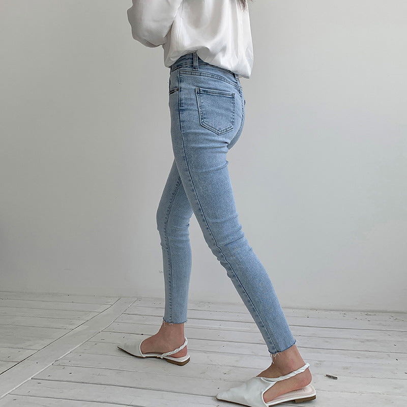 Skinny Jeans Damen Frühlingsneuheit High Waist Slim Pencil