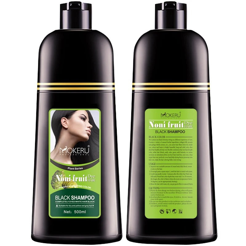 Natürliches, organisches Haarfärbemittel mit Noni-Pflanze – schnell und schnell (nur 5 Minuten) – Shampoo für schwarzes Haar