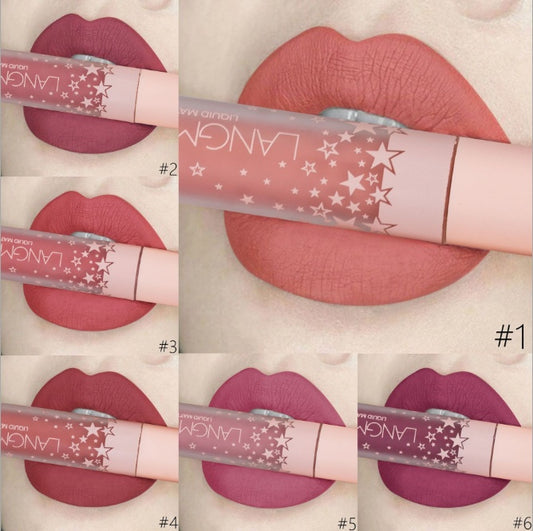 Mattes Lippenstift-Set, wasserfest, langanhaltend, samtig