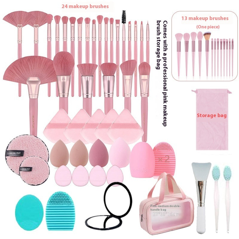 Professionelles Make-up-Set mit Pinsel, Schwamm, Puderquaste und Beautyblender – Reise-Set