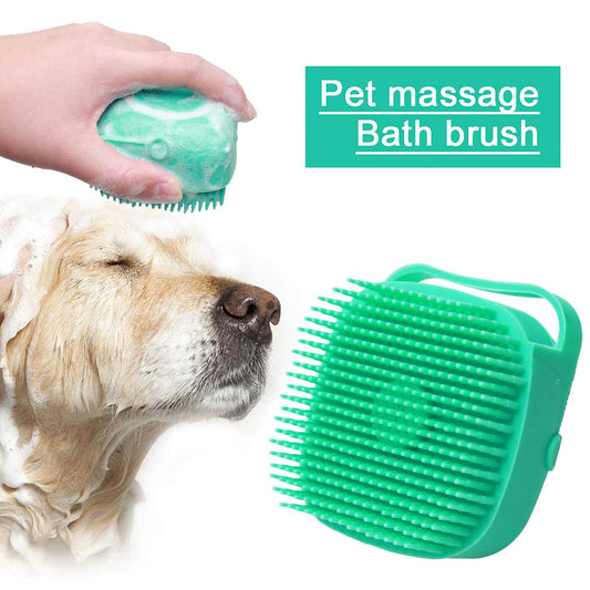 Hunde-Shampoo-Massagebürste, Katzen-Massagekamm, Pflegebürste, Duschbürste für kurzes Fell, weiche Silikonbürsten