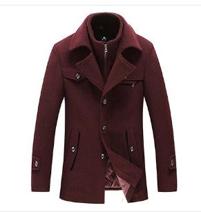 Herren-Wollmäntel, Winter, Slim Fit, warm, Markenqualität, abnehmbarer Kragen, lässiger Trenchcoat aus Wollmischung SL-F053