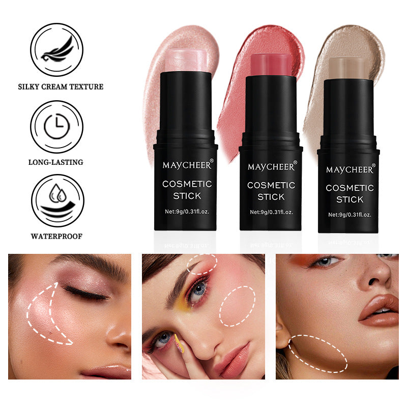 Konturstift, 3 Pinsel, Set, Gesichts-Stereo-Highlighter