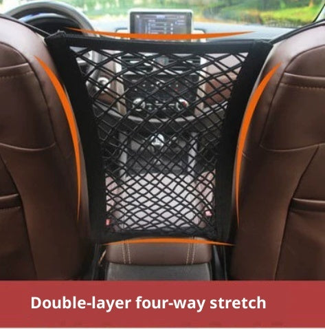 Hundetrenngitter-Sitznetz-Organizer, universell elastisch, für den Rücksitz im Auto zur Aufbewahrung