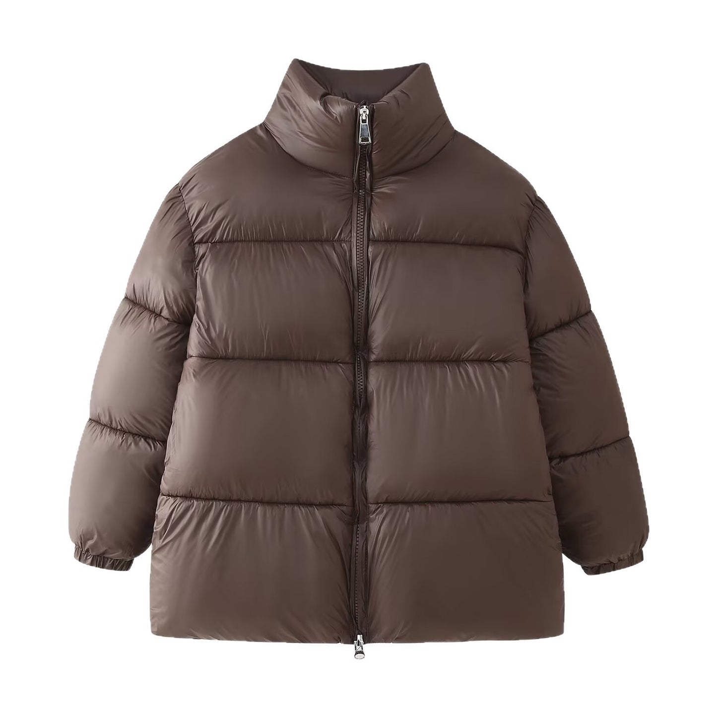 Women's Fashion Simple And Versatile Hoodless Stand Collar Cotton Coat