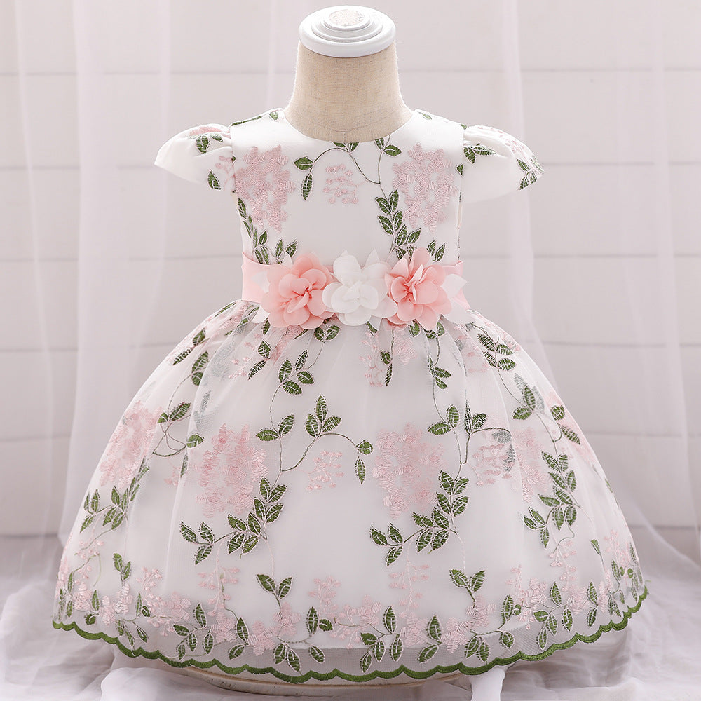 Sommerliche Kinderkleidung, Babygeburtstagskleid, Hochzeitskleid, Rock, flauschiges Kleid für Mädchen