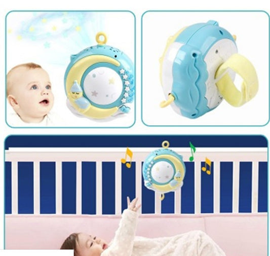 Babyrassel, Mobile, Spielzeughalter, drehbares Mobile, Bettglocke, Spieluhr, Projektion, Spielzeug für Neugeborene, Jungen
