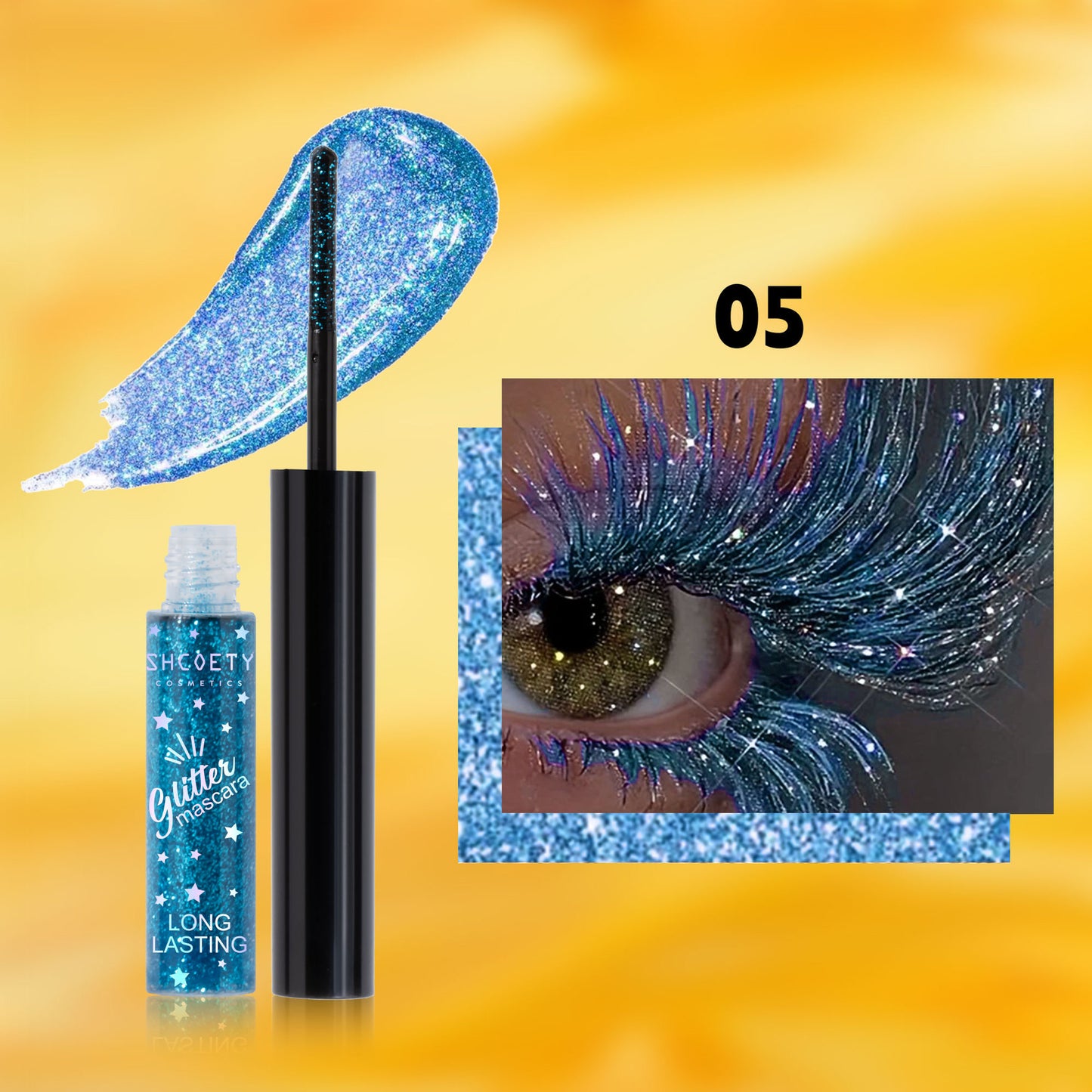 Farbige Mascara in 5 Farben, wasserfest und wischfest