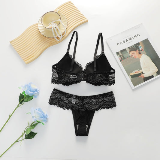 Sexy Push-up-Spitzen-Dessous-Set für Damen