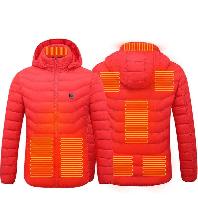 Beheizbare Winterjacke, USB-Elektro-Baumwollmantel mit Reißverschluss, Heizweste für Herren