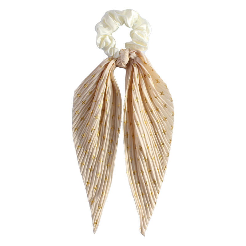Niedliches Seidenhaarband mit Blumenmuster, Haargummi im Retro-Stil, elastisch bedruckt, für Damen und Mädchen