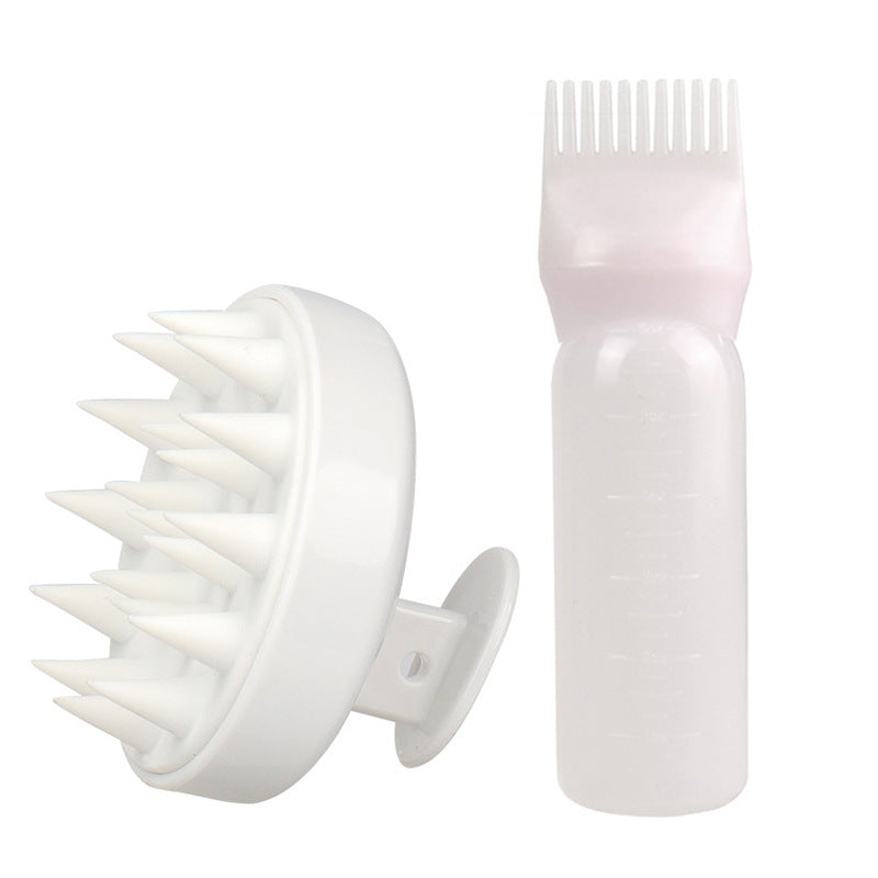 Haarpflege-Set mit Shampoobürste, Shampooflaschenkopfreinigung, Massagefunktion und Massagefunktion