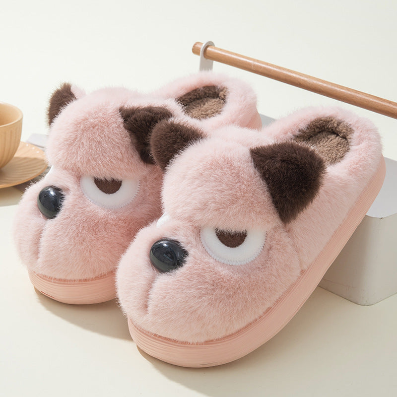 Warme und niedliche Hunde-Plateau-Slipper aus rutschfester Baumwolle