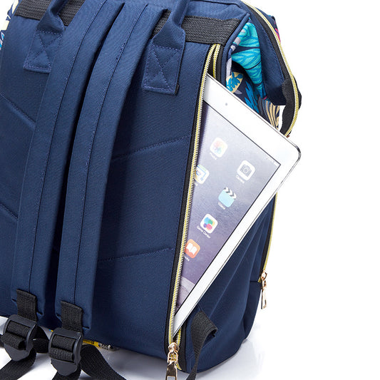 Große, multifunktionale, wasserdichte Wickeltasche, wasserdichter Rucksack für Mütter und Babys, ideal für Ausflüge.