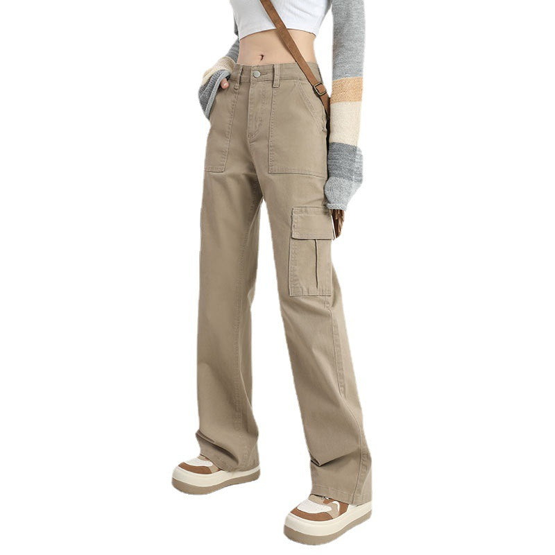 American Retro Hot Girl Design Sense Cargo Jeans Damen