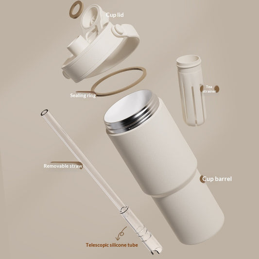 Ceramic Inner Liner Insulated Large Capacity Hand-held Straw Cup