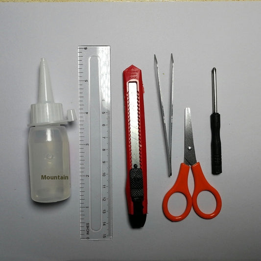 Manual Assembly Model Tool Suit Scissors Tweezers Ruler Tool Glue