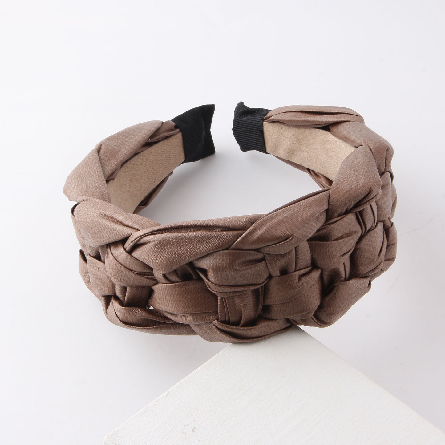 Breites, schlichtes, gewebtes Lederstirnband für Damen – Freizeit- und Streetstyle-Haarreif