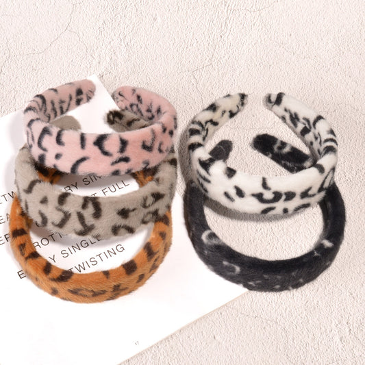 Flauschiges Haarband mit Leopardenmuster