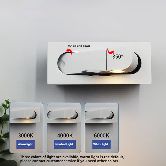 Led Wall Lamp Simple Fashion Bedroom Home Bedside Reading Lamp Rotating