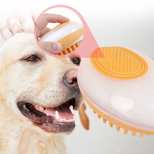 Hunde- und Katzen-Badebürste, 2-in-1-Haustier-Spa-Massagekamm aus weichem Silikon, Dusch- und Fellpflegekamm für Haustiere, Reinigungswerkzeug für Hunde und Haustiere