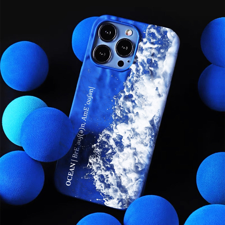 Klein Blue Sea Wave Pleated Phone Case Protector
