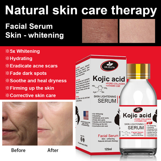 Kojisäure-Serum zur Hautaufhellung. Enthält Kojisäure. Für ungleichmäßigen Hautton und fahle Haut. Natürliches Hautpflege-Gesichtsserum.