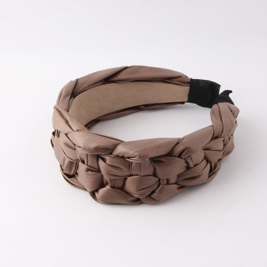 Breites, schlichtes, gewebtes Lederstirnband für Damen – Freizeit- und Streetstyle-Haarreif