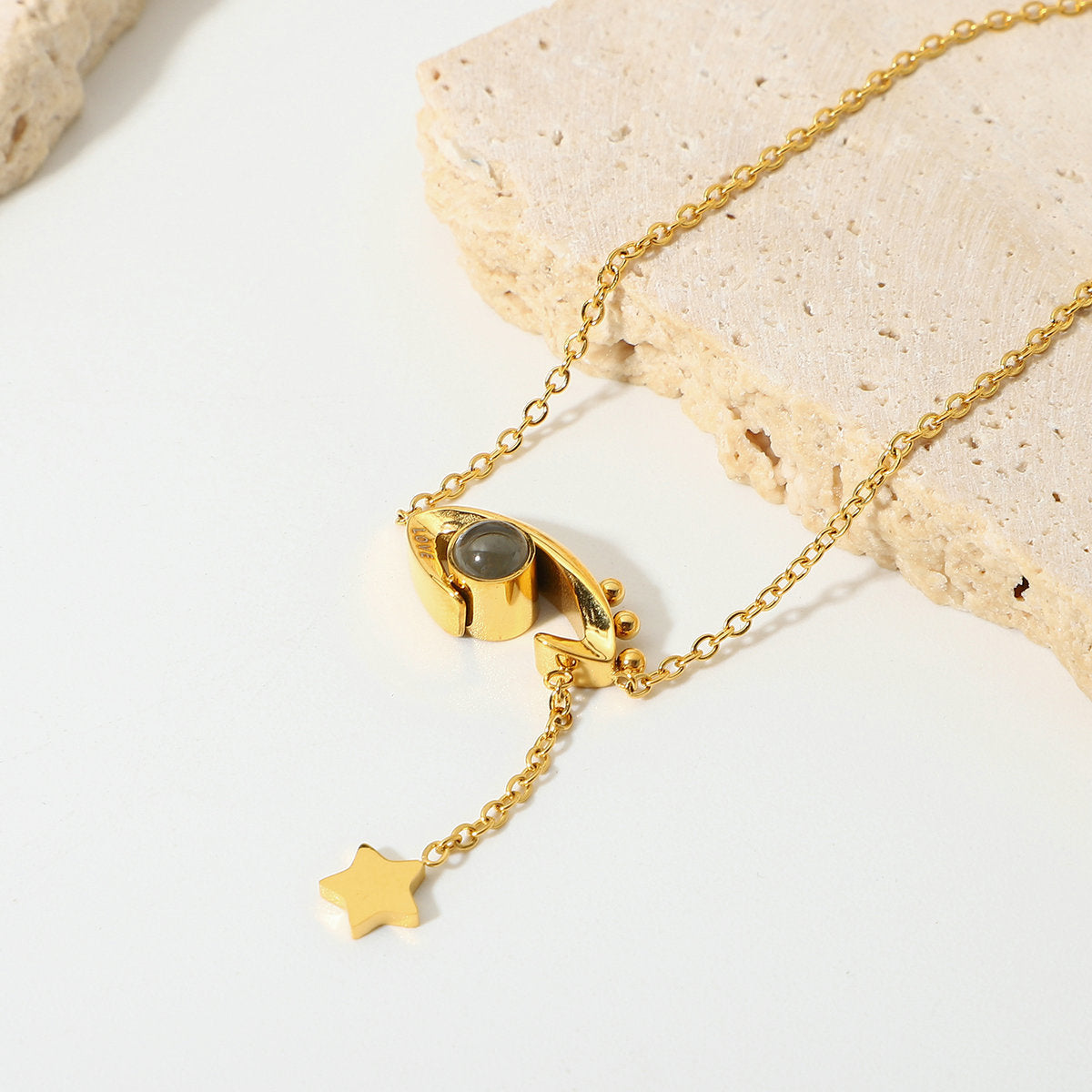 Titanium Steel 18K Gold I Only Have You In My Eyes One Hundred Languages I Love You Eye Bracelet