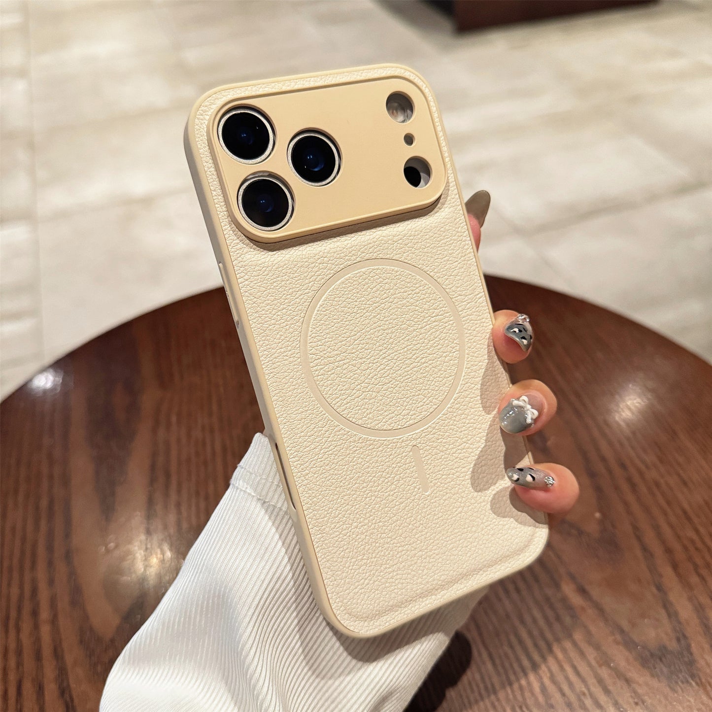 Magnetic Suction Fine Circle Solid Color Fine Hole Protective Sleeve Phone Case