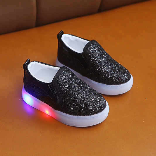 LED-Sneaker für Kinder, beleuchtete Baby- und Kleinkind-Sneaker mit Pailletten, Mädchen-Lichtschuhe
