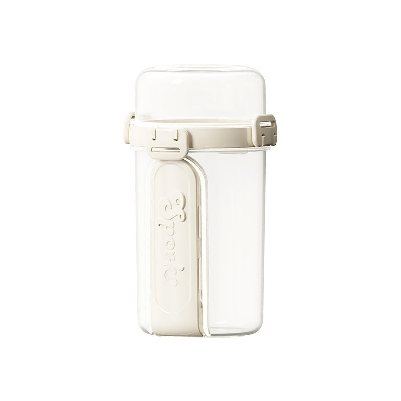 Doppelwandiger, tragbarer Salatbecher für leichte Speisen mit Gabel und Löffel, auslaufsichere Lunchbox