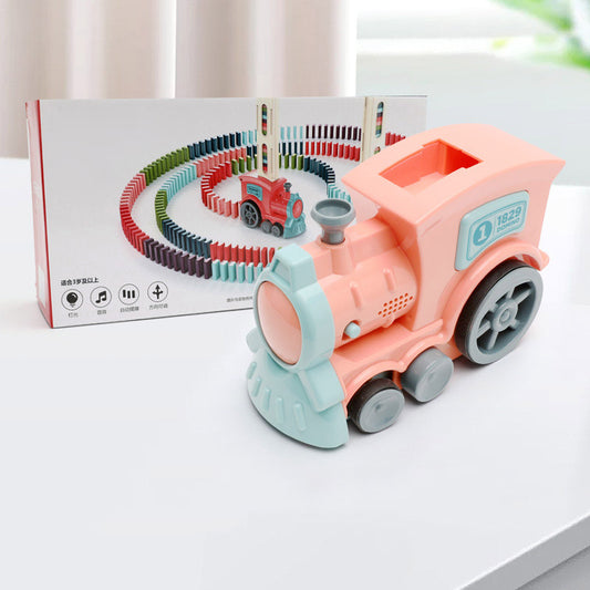 Domino-Zugspielzeug, Babyspielzeug, Auto-Puzzle, automatische Freigabe, Lizenzierung, elektrische Bausteine, Zugspielzeug