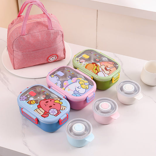 Lunchbox aus lebensmittelechtem Edelstahl 304 mit zwei Fächern