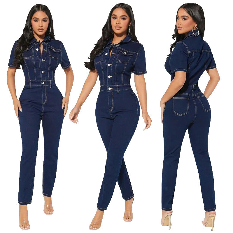 Modischer Skinny-Jeans-Jumpsuit für Damen