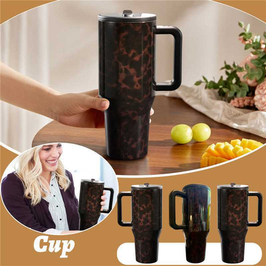 Stainless Steel Leopard Print Insulated Cup
