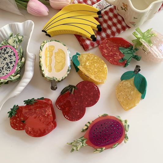 Haaraccessoires aus Acetat mit Fruchtgriff