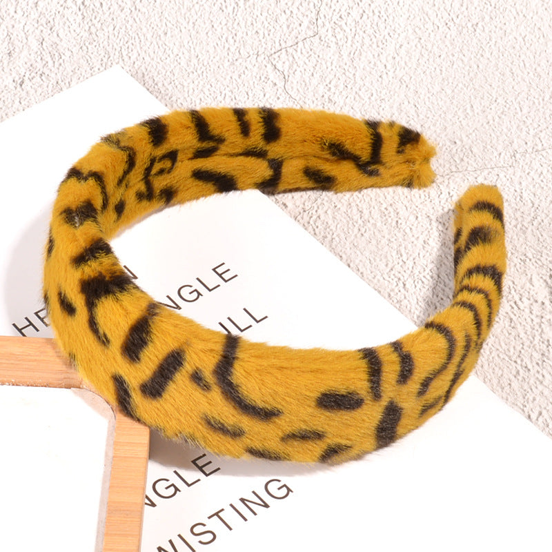 Flauschiges Haarband mit Leopardenmuster