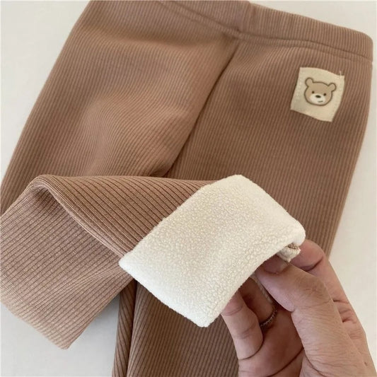 Modische, einlagige Leggings für Mädchen mit Fleece-Futter, die zu jedem Outfit passen