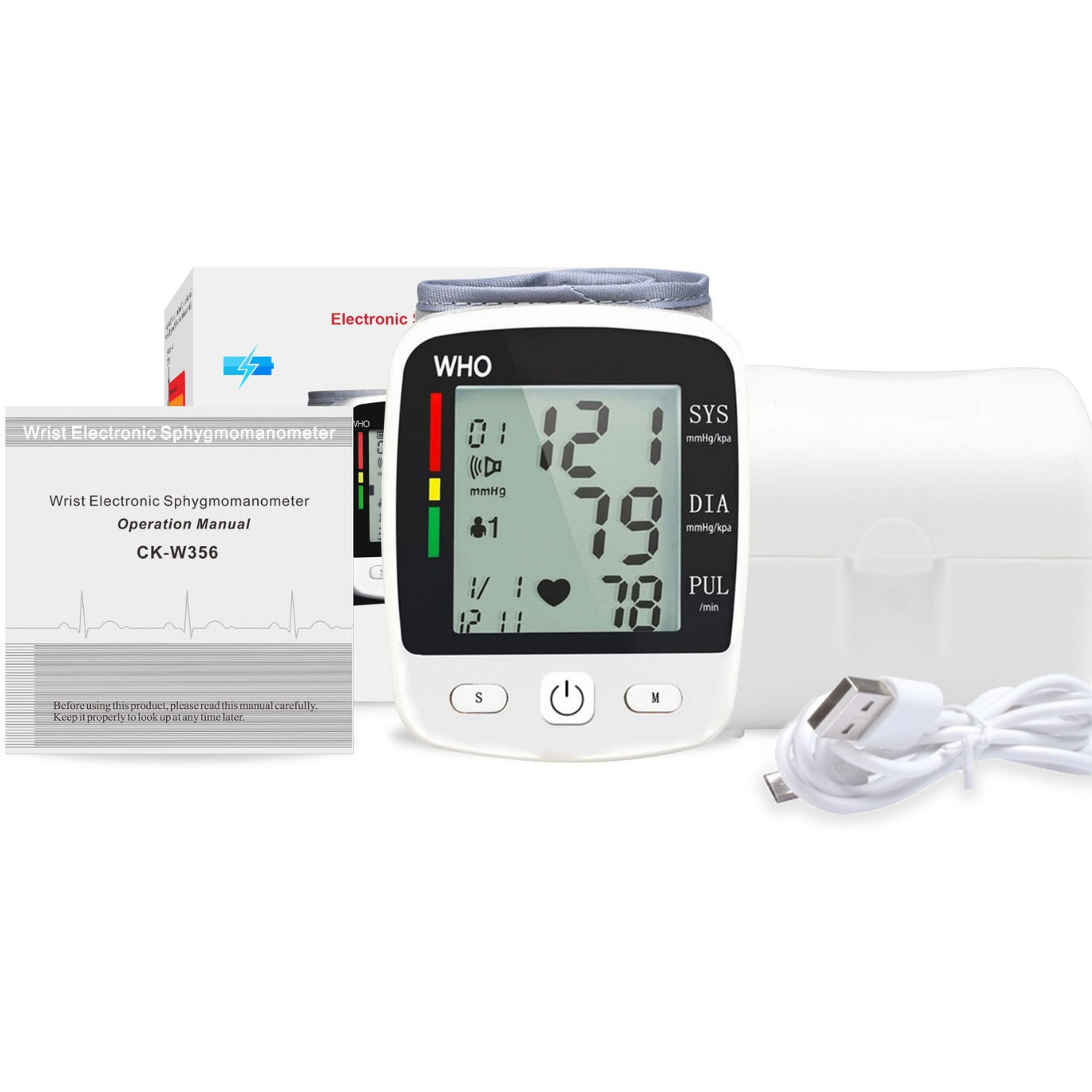 Electronic Wrist-type Blood Pressure Monitor With Charging Function
