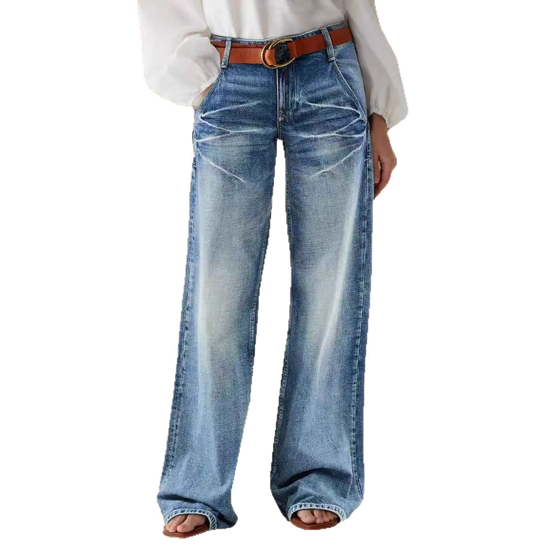Lässige Damen-Jeans mit geradem Bein, die zu jedem Outfit passt